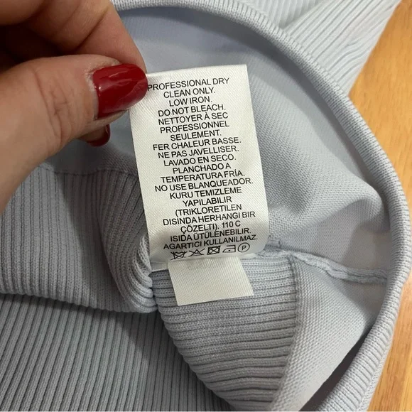 Tibi Tech Rib Bodysuit Light Blue - Picture 10 of 16